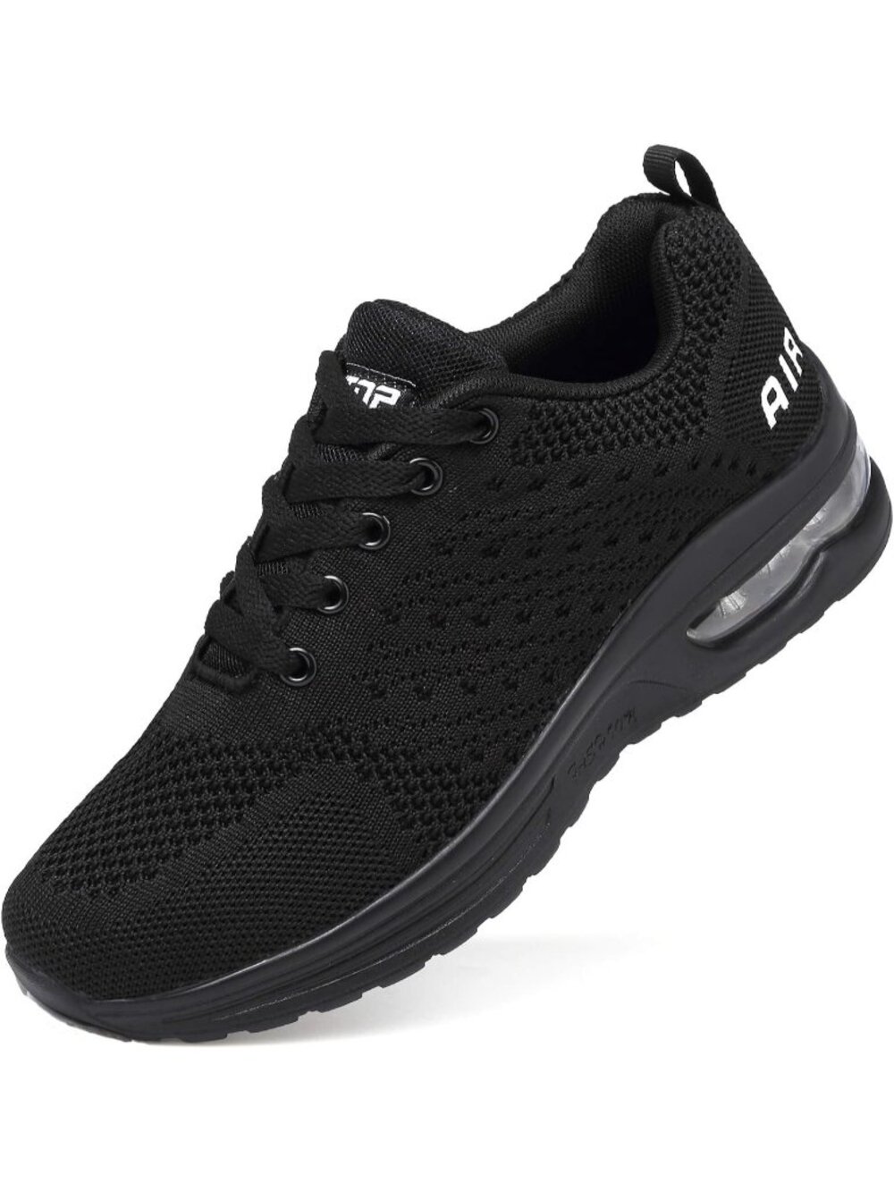 Women's All Black Sneakers Air Cushion Running Lightweight Breathable Mesh Shoes